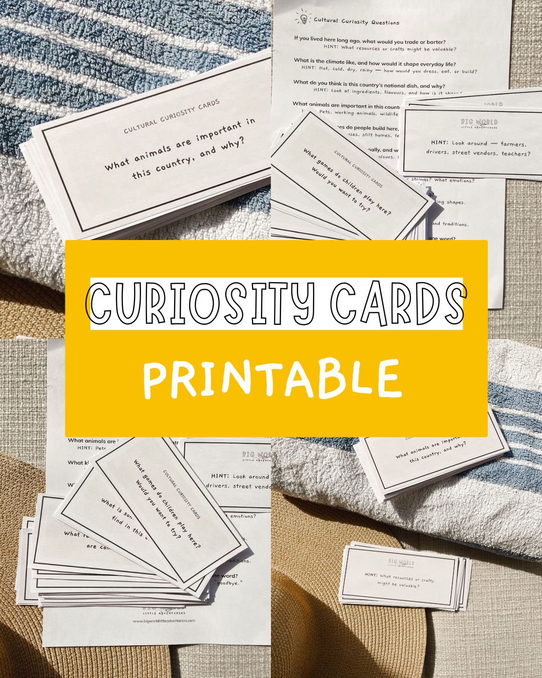 Curiosity Cards for Travel - PRINTABLE