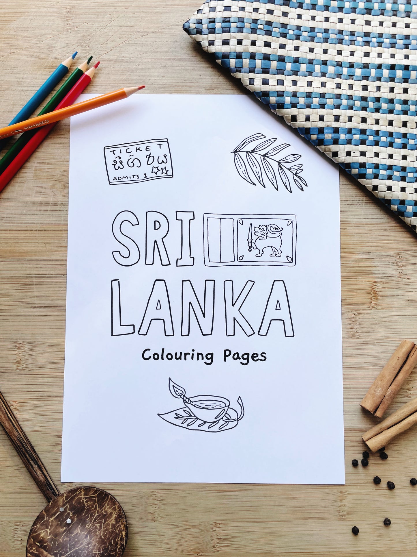 Sri Lanka Colouring Pages  - PRINTABLE